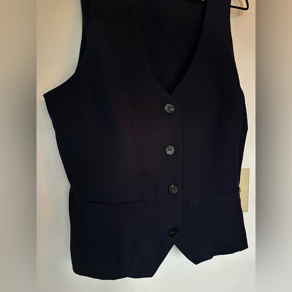 NWOT Anthropologie Current Air Menswear Style Navy Blue Vest, Sz L